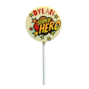 Personalised chocolate lollipop