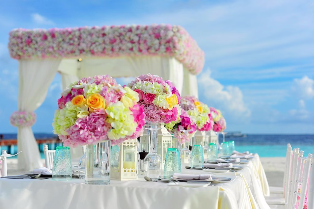 wedding reception table setting